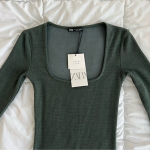 Zara Green Bodycon Dress size small